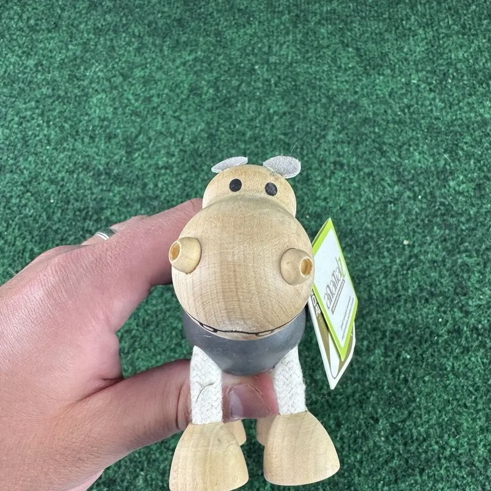 NEW AnamalZ Hippopotamus Poseable Wood Wooden Figure Hippo - Preschool Steiner
